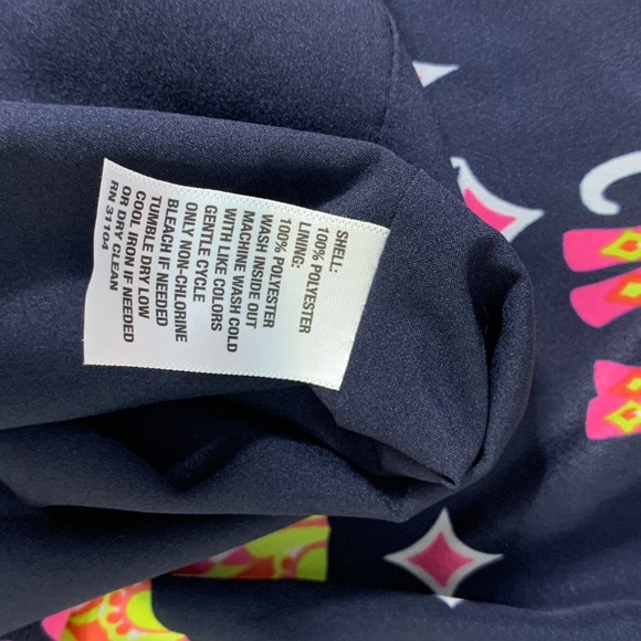 Crown & Ivy Womens Dress Size 4P Blue Elephant Print Sleeveless Sheath Lined - Picture 11 of 12